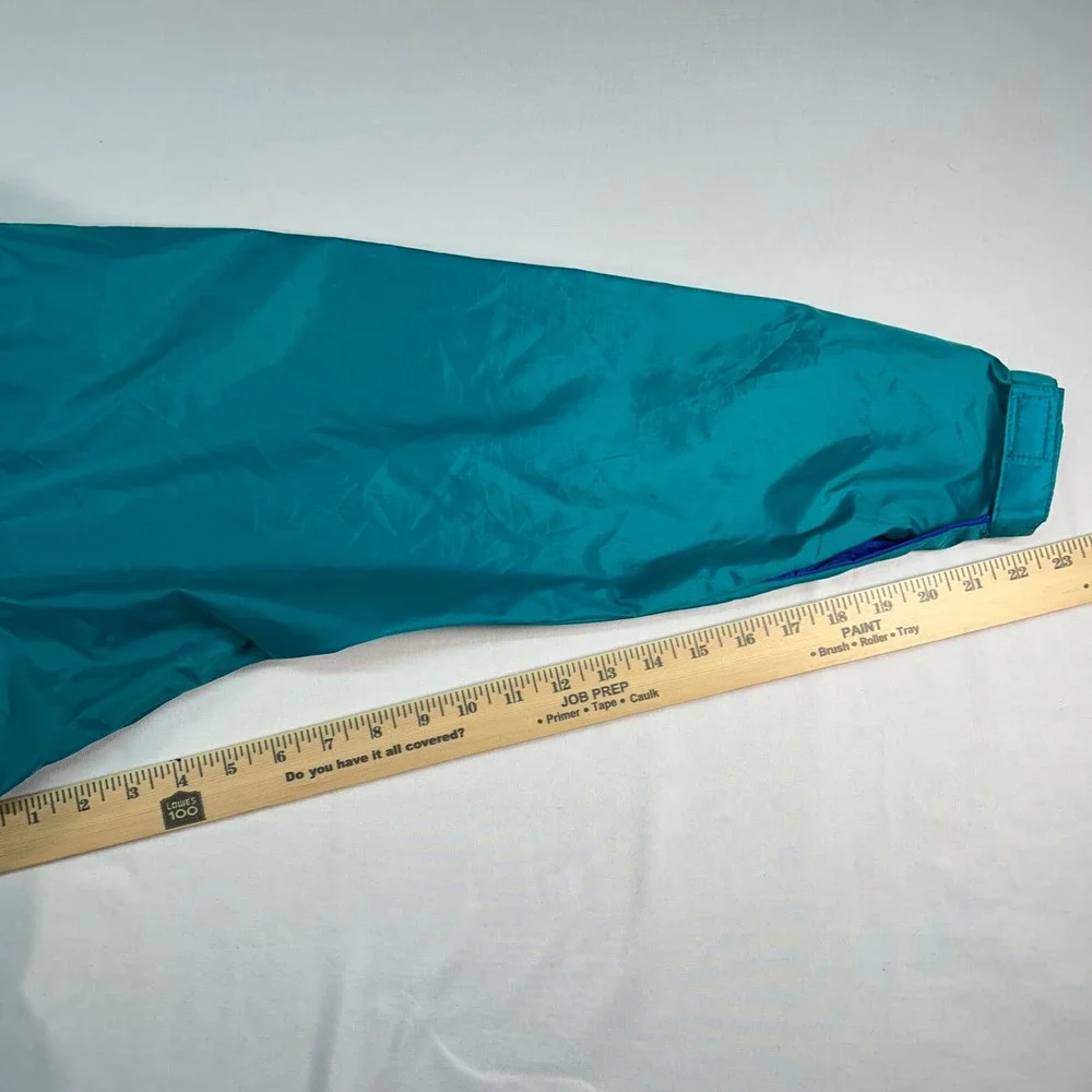 Sierra Sport Vintage 90s‎ Colorblock Windbreaker Teal Purple XL Hooded Jacket